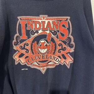 Vintage 1994 Cleveland Indians Pullover Graphic Sweatshirt Men's Size XL Logo